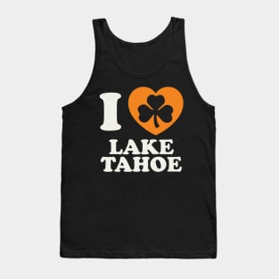 St Patricks Day Lake Tahoe Irish Shamrock Heart Tank Top